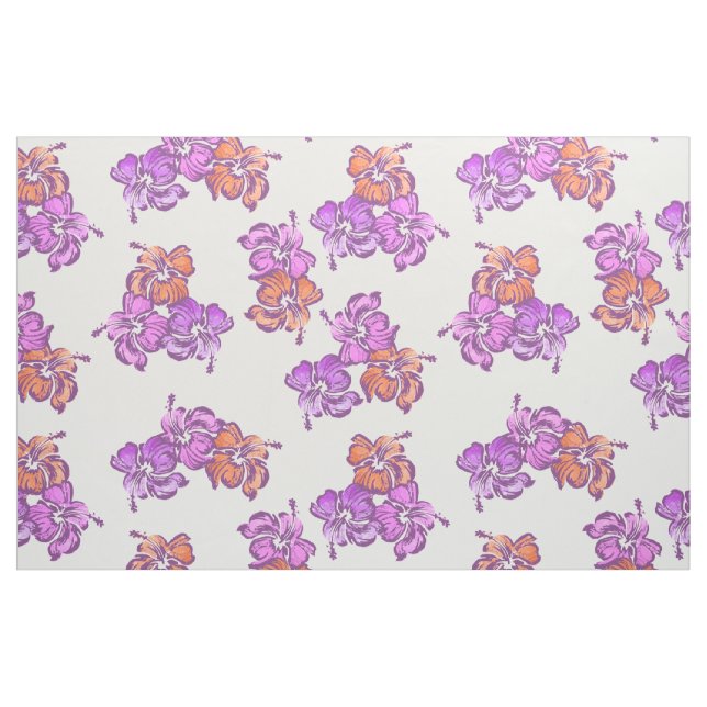 Tecido Watercolor Hibiscus Hawaiian Tropical (Fat Quarter)