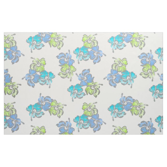 Tecido Watercolor Hibiscus Hawaiian Tropical (Fat Quarter)