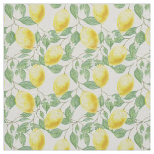 Tecido Watercolor Lemons Linen