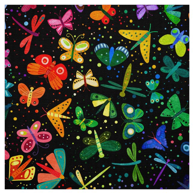 Tecido Watercolor Rainbow Butterflies Padrões (Modelo)