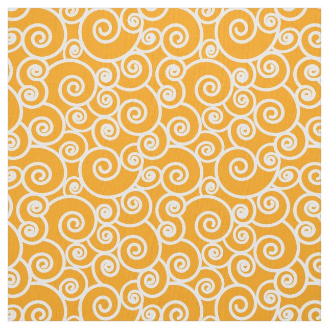 Tecido Waves, Curls e Padrão Espiral no Saffron Dourado (Modelo)