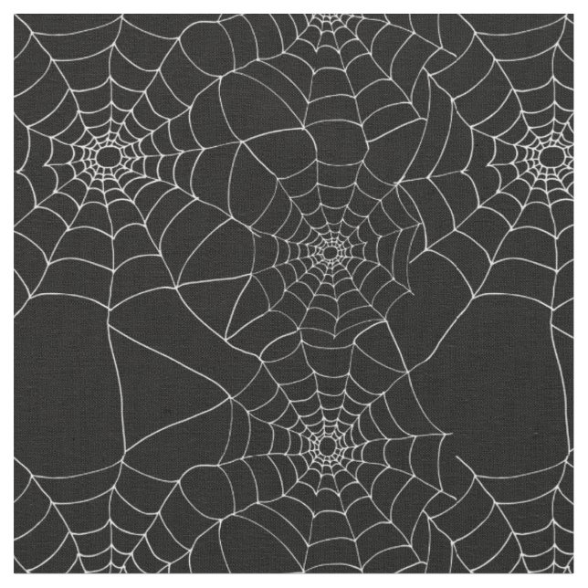 Tecido Web de aranha branca e preta padrão do Halloween (Detalhe)