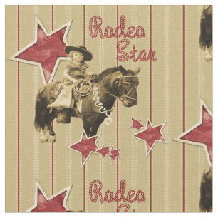 Tecido Western de Rodeio de Cowgirl Vintage