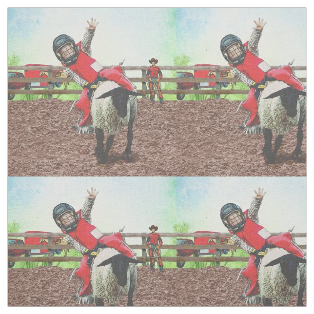 Tecido Western Rodeo Cowboy Cowboy Mutton Busting (Modelo)