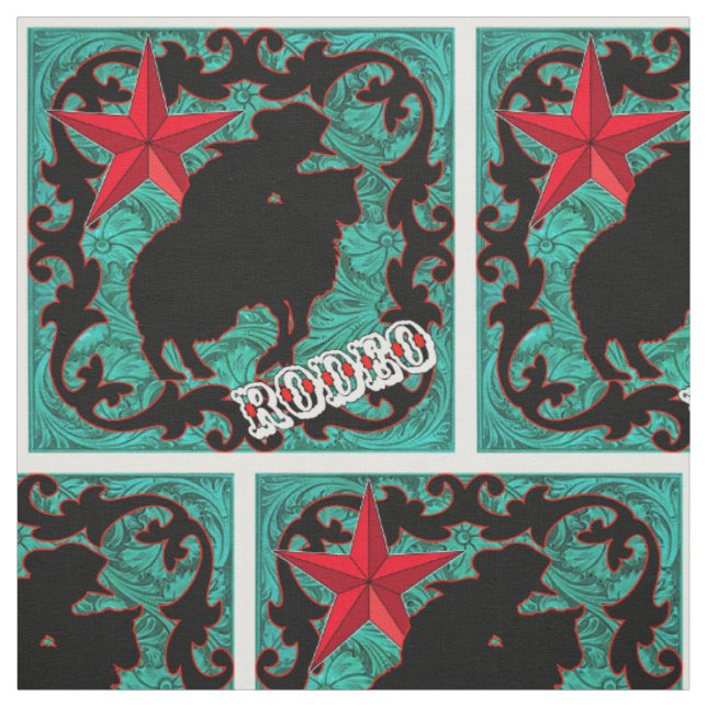 Tecido Western Rodeo Cowboy Mutton Bustin" Faux Leather (Modelo)