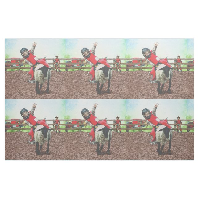 Tecido Western Rodeo Cowboy Mutton Busting 9" (Fat Quarter)