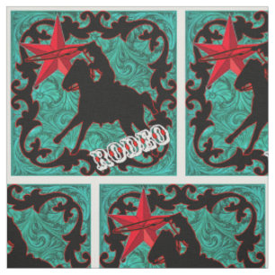 Tecido Western Rodeo Cowboy Ropting Faux Leather