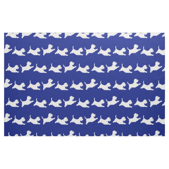Tecido Westies Correndo no Azul (Jarda)