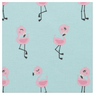 Tecido Whimsical tropical flamingos