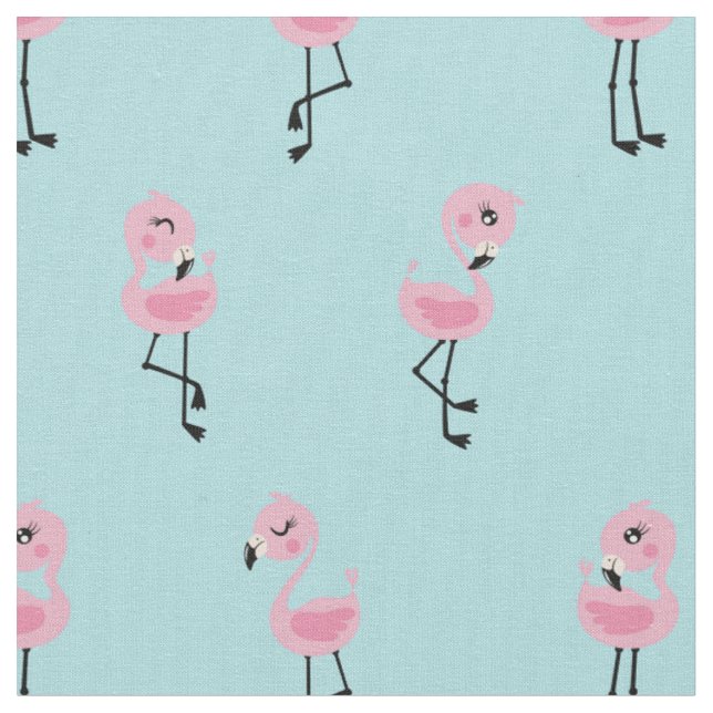 Tecido Whimsical tropical flamingos (Detalhe)