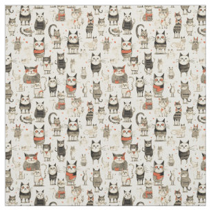 Tecido Whimsical Whiskers: Whimsy Cat