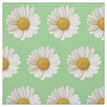 White Daisies no Sage Green Floral