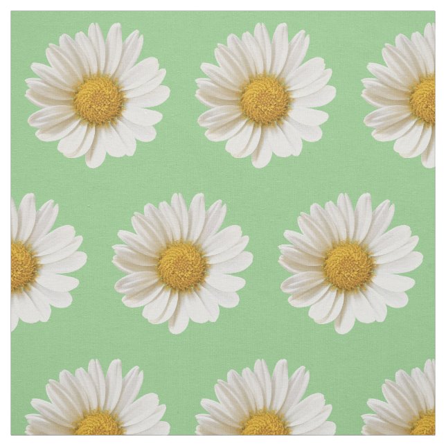 Tecido White Daisies no Sage Green Floral (Modelo)