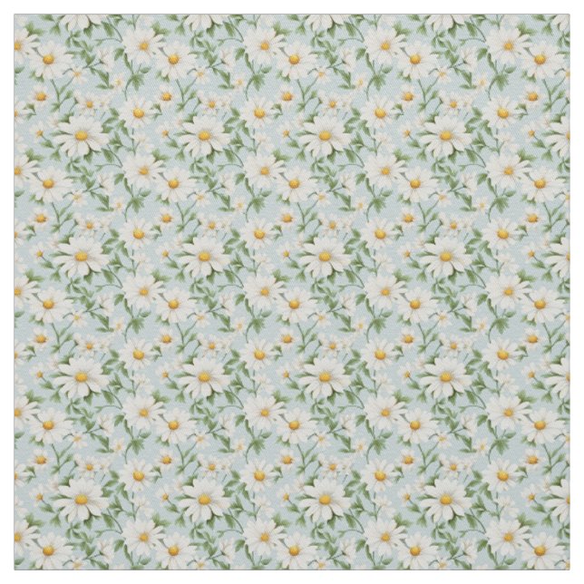 Tecido White Daisy Blue Sky Summer Charm (Modelo)