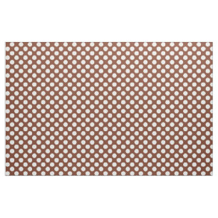 Tecido White e Terracotta Poka Dot