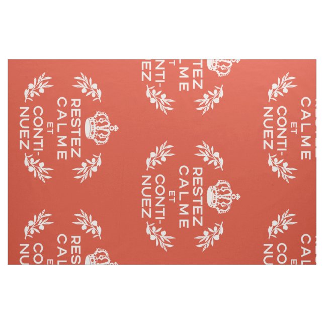 Tecido White Script Francês Laranja Mantenha Calmo e Cont (Fat Quarter)