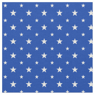 Tecido White Stars (Estrelas brancas) em azul