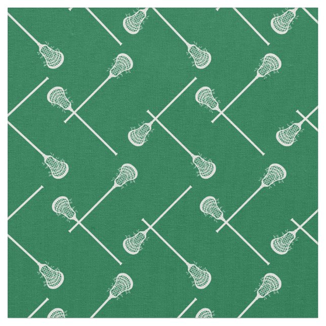 Tecido White Sticks Green Lacrosse Padrão (Detalhe)