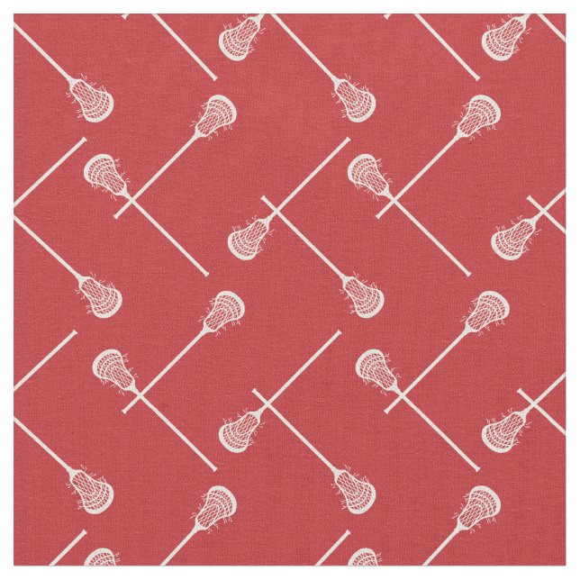 Tecido White Sticks Red Lacrosse Padrão (Detalhe)