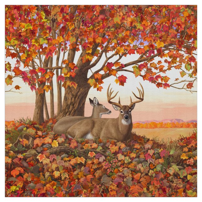 Tecido Whitetail Deer no outono de Nova Inglaterra cai em (Modelo)