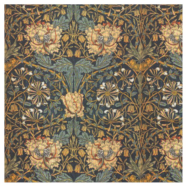 Tecido William Morris Antique Honeysuckle Padrão Floral (Detalhe)