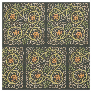Tecido William Morris Black Floral Art Impressão Design