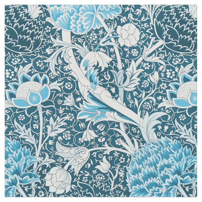 Tecido William Morris Blue Floral Pattern Pre-Raphaelites (Detalhe)