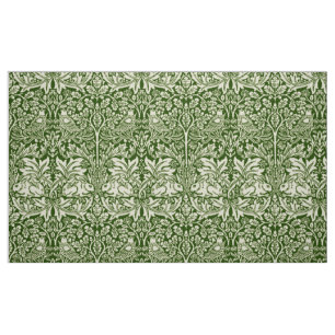 Tecido William Morris Brer Rabbit Padrão Verde Escuro