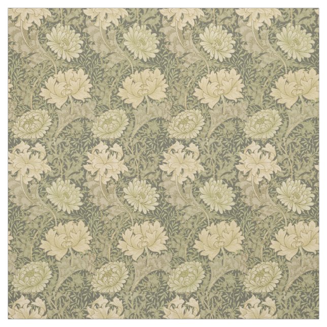 Tecido William Morris Chrysanthemum Sage Flower (Modelo)