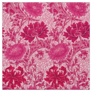Tecido William Morris Chrysanthemums, Fuchsia Pink