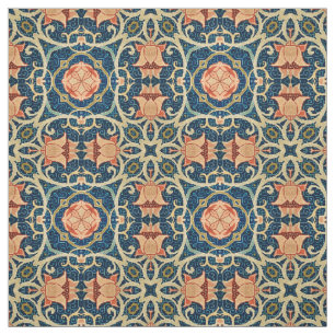 Tecido William Morris Floral Arabesque Padrão Geométrico