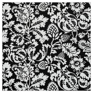 Tecido William Morris Floral Damask, Black and White