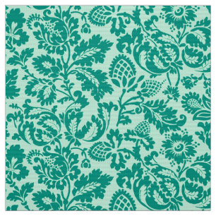 Tecido William Morris Floral Damask, Turquoise e Aqua
