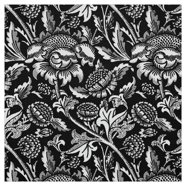 Tecido William Morris Sunflower, Black and White (Modelo)
