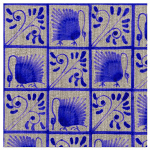 Tecido William Morris Swans padrão azul médio