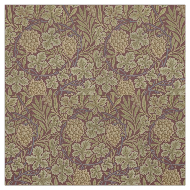 Tecido William Morris Vine Grape Red Green Art (Modelo)
