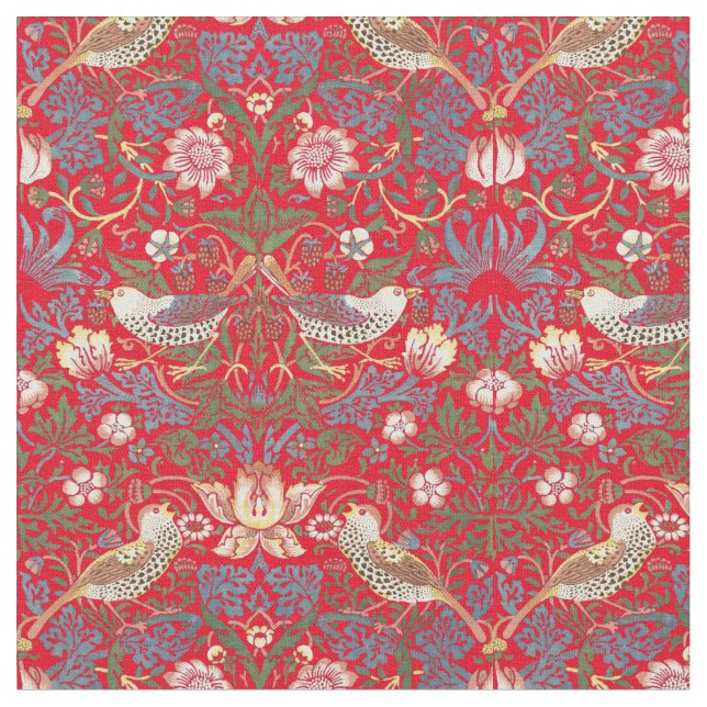 Tecido William Morris Vintage Strawberry Thief Pattern (Detalhe)