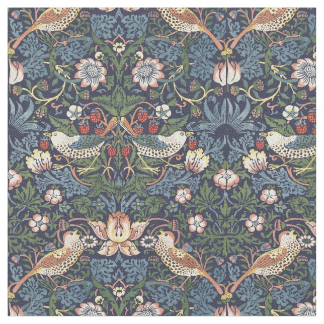 Tecido William Morris Vintage Strawberry Thief Pattern (Detalhe)