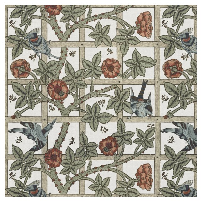 Tecido William Morris Vintage "Trellis" Padrão (Detalhe)