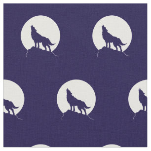 Tecido Wolf Howling em Moon Wolves