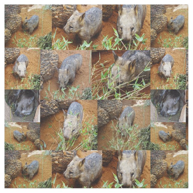 Tecido Wombat Photo Collage (Detalhe)