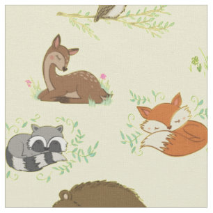 Tecido Woodland Animal Watercolor