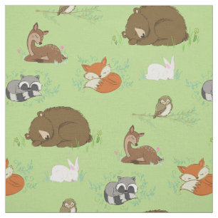 Tecido Woodland Animal Watercolor