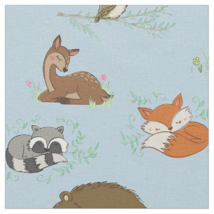 Tecido Woodland Animal Watercolor