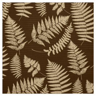 Tecido Woodland Fern Pattern, Brown e Beige