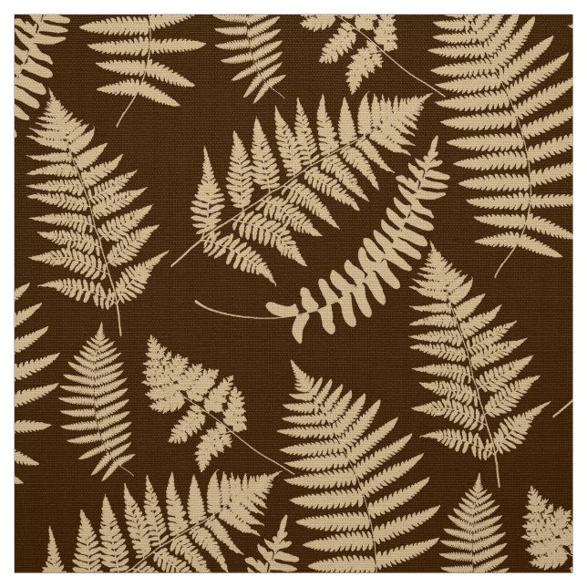 Tecido Woodland Fern Pattern, Brown e Beige (Modelo)