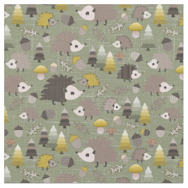 Tecido Woodland Nocturnal Hedgehogs