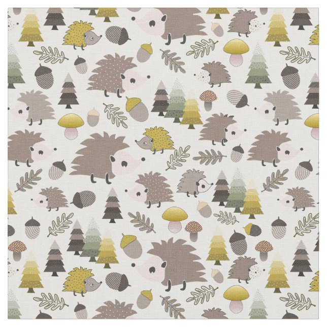 Tecido Woodland Nocturnal Hedgehogs (Detalhe)