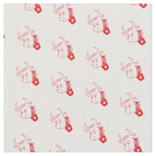 Tecido Wunderschöner Stoff mit einer Schweizer Kuh muhhhh (Detalhe)