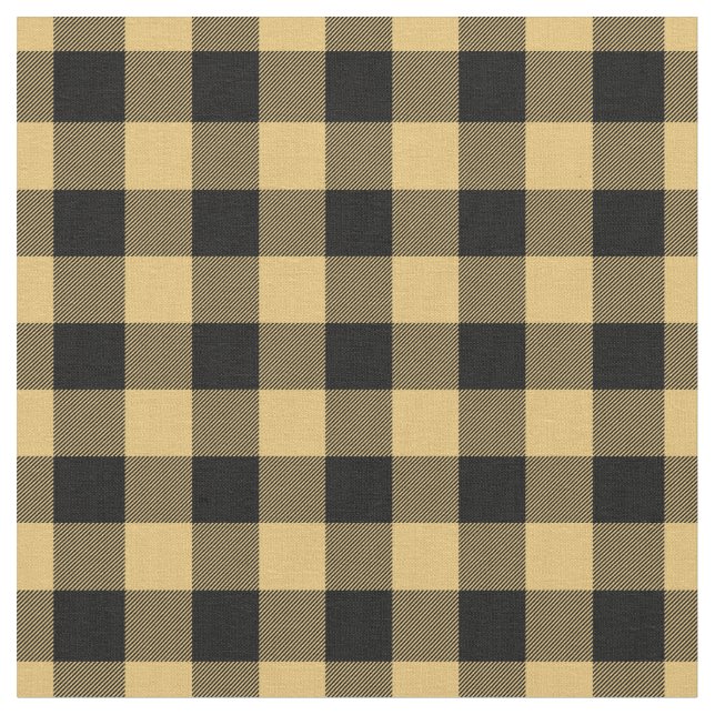 Tecido Xadrez amarelo e preto Gingham (Detalhe)